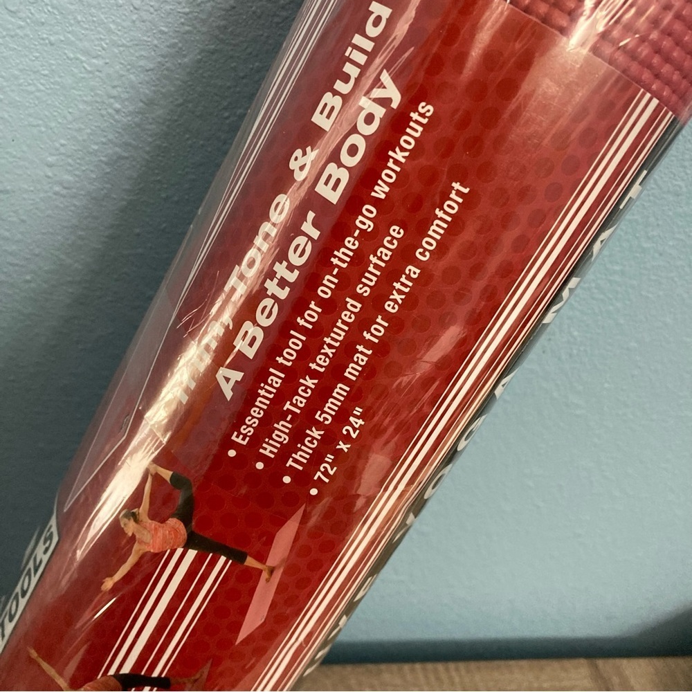New Body-Solid Yoga Mat - Deluxe 72 x 24 - Red